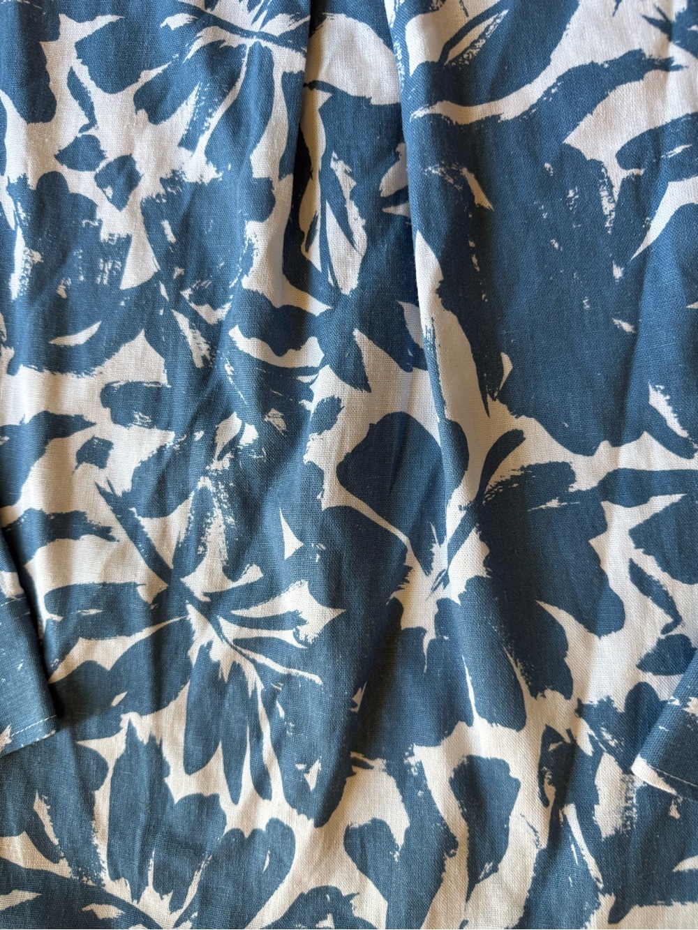 NWT Charlie Paige Blue Floral Button-Down Shirt linen viscose blend coastal S - Picture 8 of 8